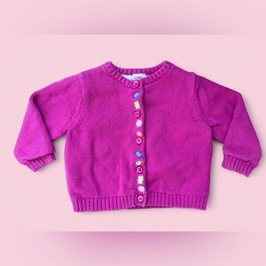 Gymboree Hot Pink Candy Buttons Lined Cardigan Sweater | 12–18 Months